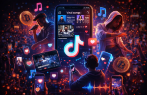 Viral Olmak mı, Kaliteli Olmak mı? TikTok’un Müzik Üzerindeki Etkisi Temsili görsel – TikTok’un müzik üzerindeki etkisi yapay zekâ ile görselleştirilmiştir.