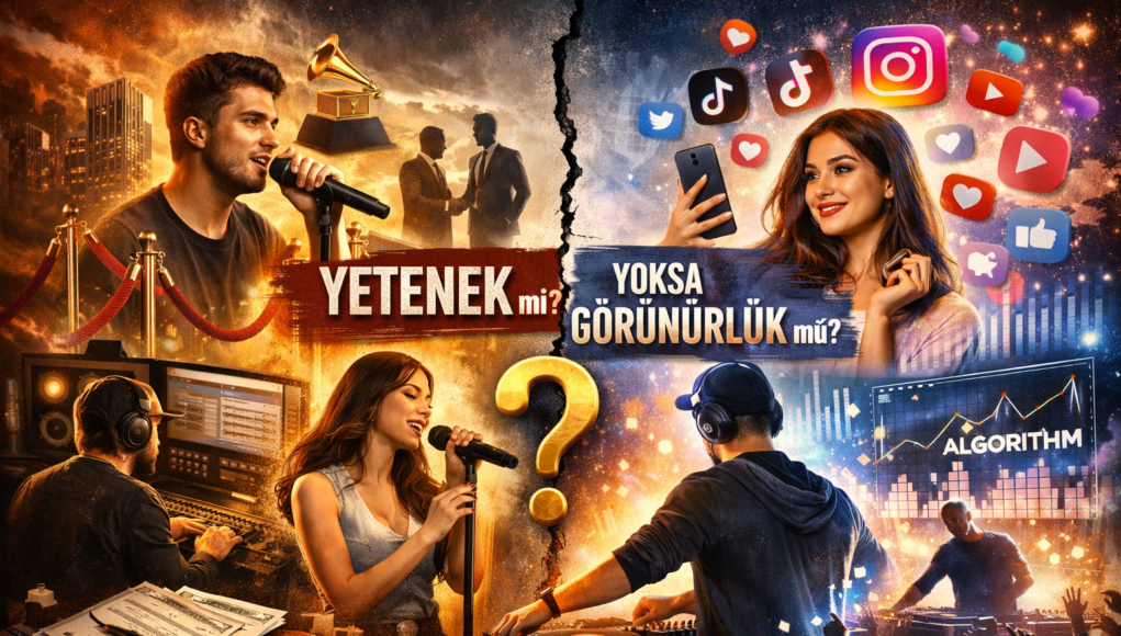 Yetenek mi, Bağlantı mı? Müzik Endüstrisinde Nepotizm ve Görünürlük Tartışması Görsel yapay zeka ile oluşturulmuştur.