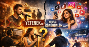 Yetenek mi, Bağlantı mı? Müzik Endüstrisinde Nepotizm ve Görünürlük Tartışması Görsel yapay zeka ile oluşturulmuştur.