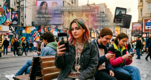 Gen Z’nin Müzik Tüketim Alışkanlıkları: Sosyal Medya Nesli Müziği Nasıl Dinliyor? Yapay zeka ile hazırlanmıştır.